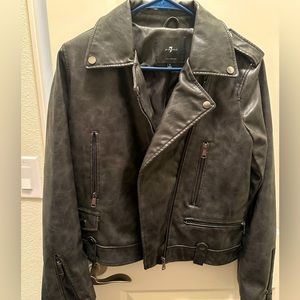 7 For All Mankind Leather Moto Jacket
